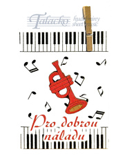 Přání s dřevěnou ozdobou - Trubka